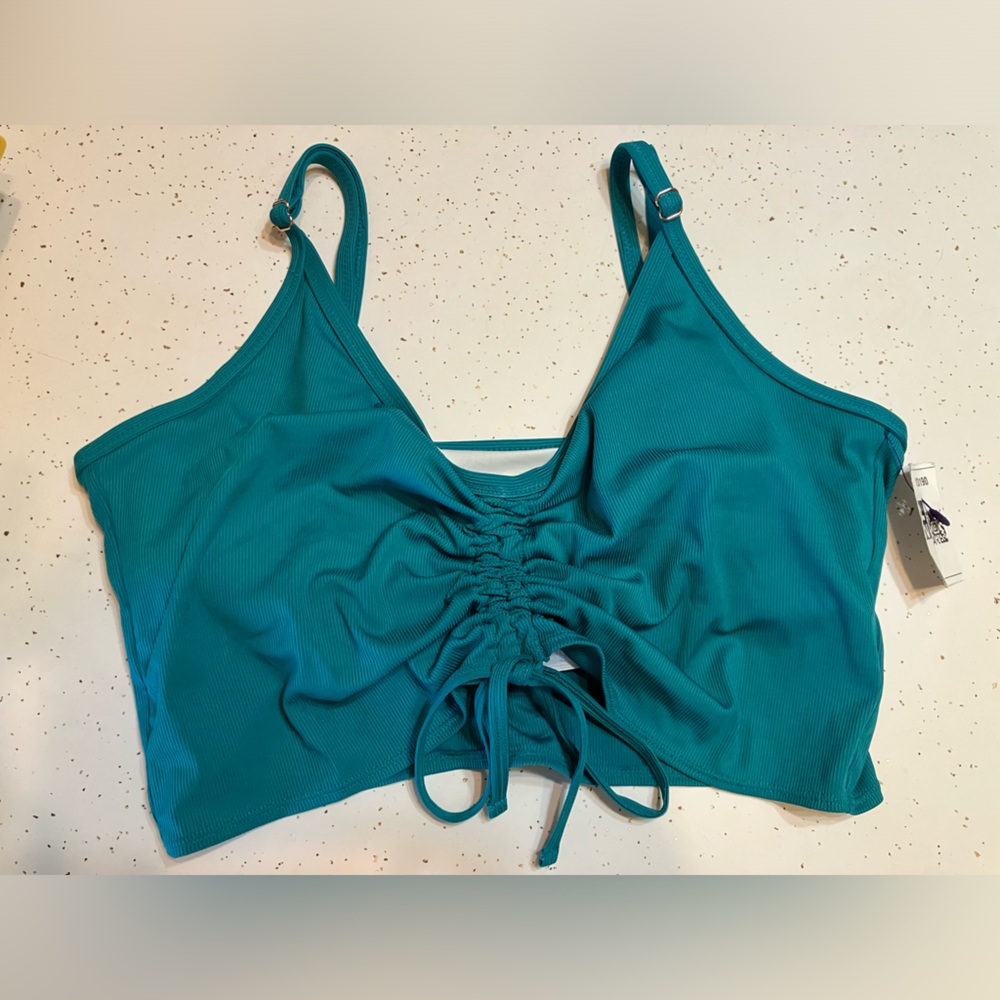 NWT Shade and Shore teal bikini top, size- extra large